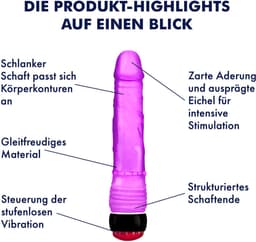 Vibrator Dildo 22 cm EIS | Sexspeeltje vrouw met vibratie sterk stil | Toy XXL voor haar | Realistische vibrator met adering | Natuurlijke dildo dames met nop ring — thumbnail 3