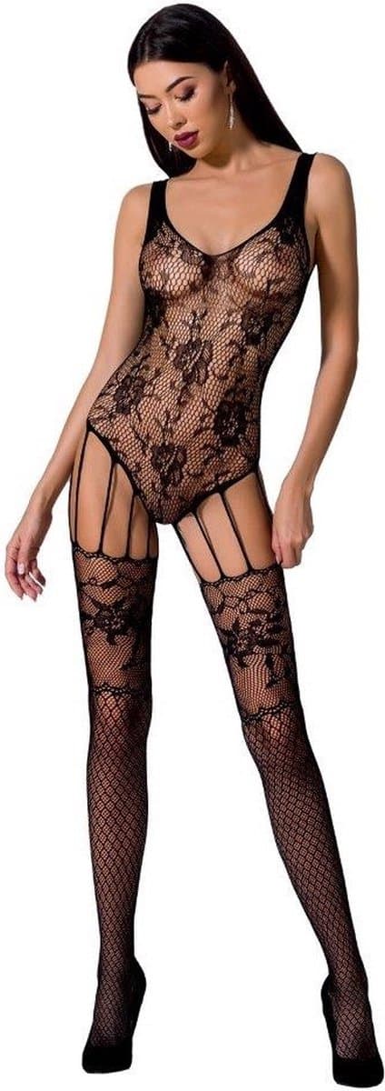 Passion - Woman Bs074 Bodystocking One Size Black — afbeelding 1