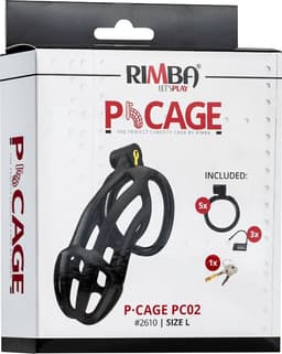 Rimba Toys - P-Cage PC02 - Kunststof Kuisheidskooi - Peniskooi - Chastity - Zwart — thumbnail 2