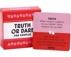 Waarheid of Durven voor Koppels - Truth or Dare for Couples - Intiem kaartspel - Liefdesspel voor koppels - Romantisch kaartspel - Spel voor Koppels - A2.5