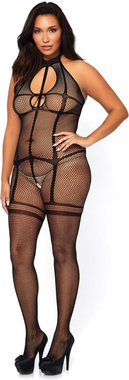 Fishnet halter bodystocking — thumbnail 3
