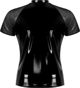 Latex wetlook shirt mannen - Transparante schouders - Ritssluiting - Glanzend - BDSM - Club — thumbnail 6