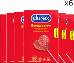 Durex - Condooms - Strawberry - 20st x 6 - Voordeelverpakking — thumbnail 1