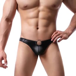 String-Heren-Sexy-Zwart-Erotisch-Ring-Latex-Opwindend-Gay-Kwaliteit-Lingerie — thumbnail 1