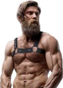 FETISH SUBMISSIVE ATTITUDE™ - ADJUSTABLE NEOPRENE CHEST SPORTS HARNESS FOR MEN | BDSM ACCESSORIES | BONDAGE | MAN FETISH BODY HARNESS — thumbnail 3