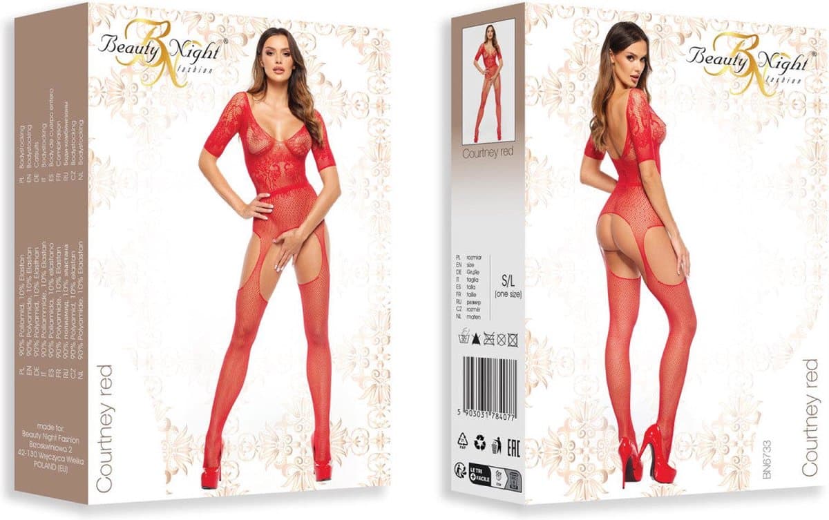BN Courtney bodystocking rood S/L — afbeelding 1