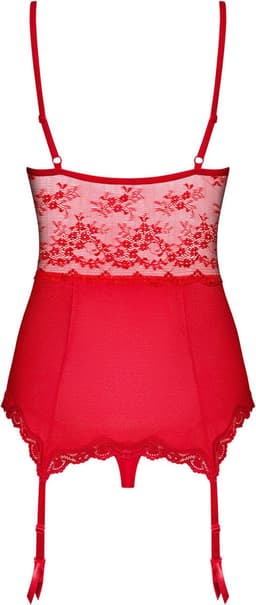 Obsessive Lovica Korset & String - Erotisch korset - Maat XXL - Rood — thumbnail 12
