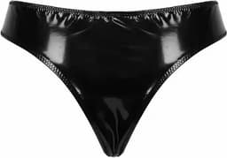 Afritsbare lederen slip vrouwen - Wetlook - Fetisj - BDSM string - Erotisch ondergoed - Seks - Sexy — thumbnail 3