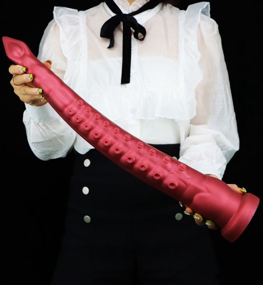Mega Grote Dildo - Tentacle - 55 cm - Gemaakt van zijdezacht Siliconen - Extreme Monster Dildo - Rood — afbeelding 1