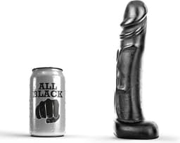 All Black Zwarte realistische dildo -22 cm — thumbnail 1