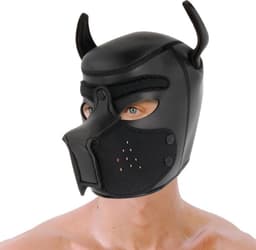 DARKNESS BONDAGE | Darkness Neoprene Dog Hood With Removable Muzzle - Size M | BDSM | Bondage | Fetish Mask — thumbnail 3