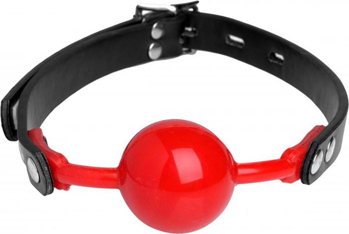 XR Brands - Master Series - The Hush Gag Silicone Comfort Ball Gag - Red — afbeelding 1