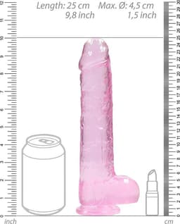 9" / 23 cm Realistic Dildo With Balls - Pink — thumbnail 7
