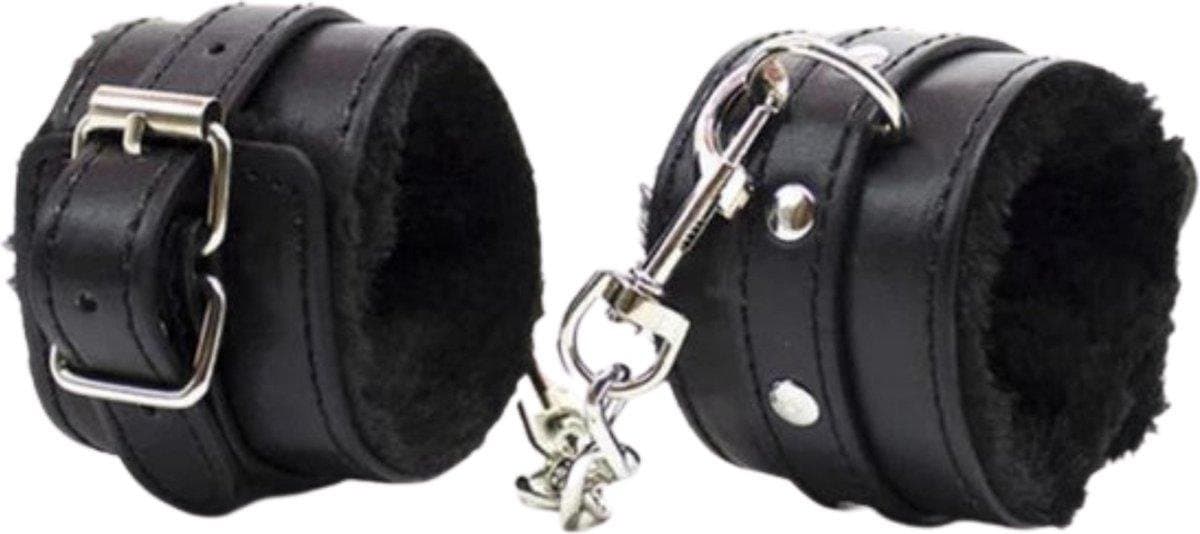 Bondage Handboeien Erotiek Set voor BDSM - Seksspeeltjes - Lederen Handboeien & Metalen Ketting - Sex Toys — afbeelding 1
