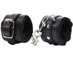 Bondage Handboeien Erotiek Set voor BDSM - Seksspeeltjes - Lederen Handboeien & Metalen Ketting - Sex Toys