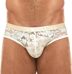 MODUS VIVENDI Floral Lace Classic Brief Ivory - MAAT S - Erotisch Heren Ondergoed - Slip voor Man - Sexy mannen Slip — thumbnail 10