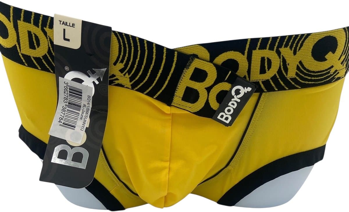 BodyQ Sexy Heren Boxershort – Geel/Zwart – Erotische Herenlingerie – Maat M — afbeelding 1