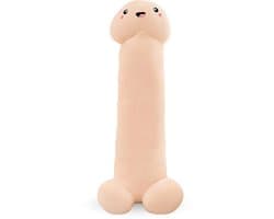 JustValue Penis Knuffel - 90 cm - Erotiek - Bodypillow - Piemel - Zacht - Kussen - Sex Toy - Beige - Vanille - Blank