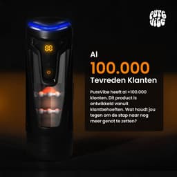 PureVibe® Pleasure Pulse V2 - Automatische Masturbator voor Man - Blowjob Simulator met Warmtefunctie - 18 Standen - Pocket Pussy - Seksspeeltjes voor Mannen - Zwart — thumbnail 16