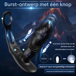 Vitdipy - Prostaat Stimulator voor Mannen - Met Penisringen - 10 Vibratie Standen - Afstandsbediening - Anaal Vibrator - Zwart — thumbnail 7