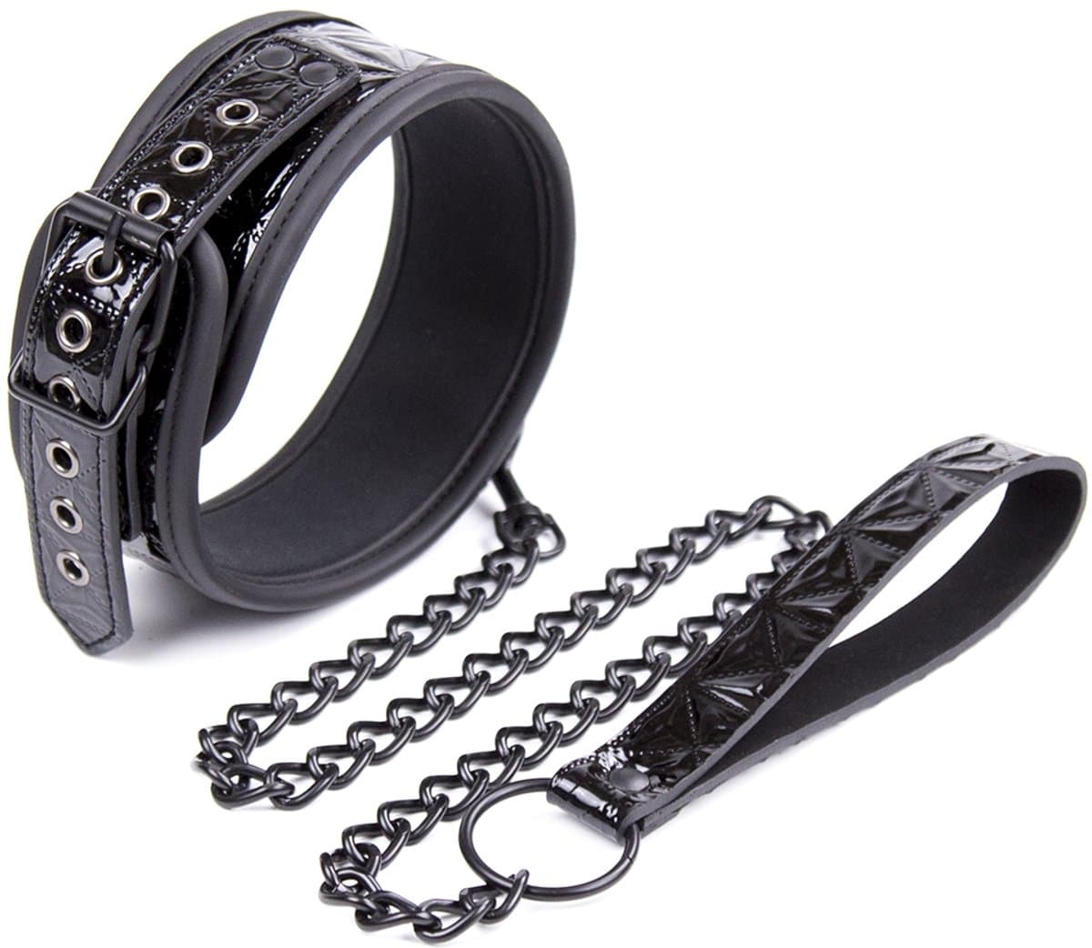 Smart Moves - Collar - Hoogglans Zwart - PU Leer — afbeelding 1