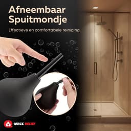 Quick Relief Cleaning Bulb™ - Anaal Douche - 224ml - Intieme Reiniging – Anal Douche – Klysma – Anaaldouche - Anaal reinigen - Zwart — thumbnail 3