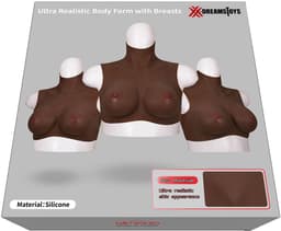 XX-DreamToys - Ultra Realistische Bodysuit - Drag - Bovenlijf Met Borsten - Bruin L — thumbnail 3