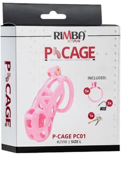 Rimba Toys - P-Cage PC01 - Kunststof Kuisheidskooi - Peniskooi - Chastity - Roze - Verkrijgbaar in 3 maten — thumbnail 5