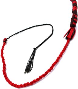 Kiotos - Nylon Bullwhip - Zwart/Rood - 120 cm — thumbnail 2
