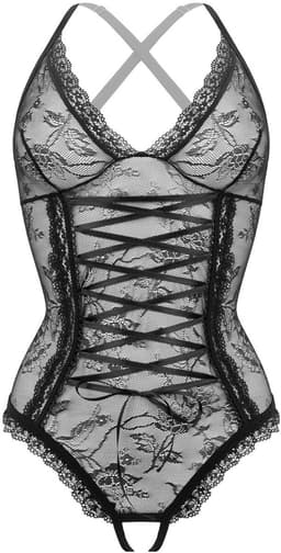 Christine - Crotchless Body Aphrodite - Zwart — thumbnail 5