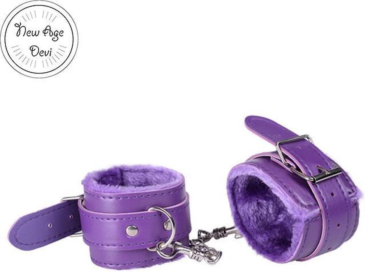 Pluche Handboeien - BDSM - Pluche - Paarse handboeien - Beginners - Comfortabel - Fluffy - Verstelbaar - New Age Devi — afbeelding 1