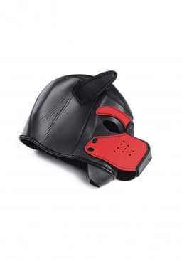 Neoprene Puppy Hood - Black and Red — thumbnail 14