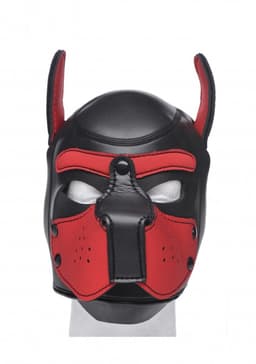 Neoprene Puppy Hood - Black and Red — thumbnail 11