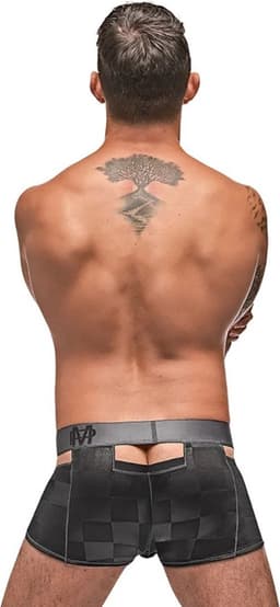 Male Power Checkd Mate - Cutout Short black S — thumbnail 4