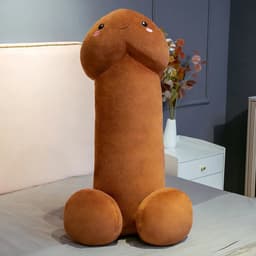 JustValue Penis Knuffel - 100 cm - Erotiek - Bodypillow - Piemel - Zacht - Kussen - Sex Toy - Beige - Bruin — thumbnail 4