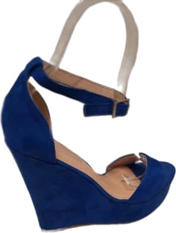 CH.CREATIONS-EROTISCHE PUMP-SLEEHAK/ 12 CM-PLATEUZOOL 3 CM- BLEU-38 — thumbnail 4