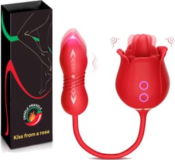 Zwoele Prikkels® Roos Vibrator – 4-in-1 Tong Vibrator met Likkende G-spot & Clitoris Stimulatie – Luxe Vibrator voor Vrouwen & Koppels – Bestseller Cadeau — thumbnail 1