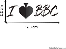 I Love BBC tattoo - Queen of Spades tattoo - sexy tijdelijke tattoo - erotische neptattoo volwassenen - QoS plak tattoos - 18+ temporary tattoo - erotiek — thumbnail 5