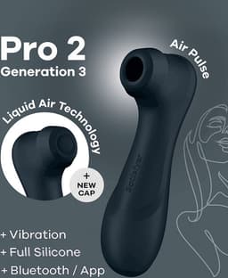 Satisfyer, vibrator, drukgolfvibrator, 'Pro 2 Generation 3 Connect App', 16,5 cm, Liquid Air-technologie, incl. extra opzetstuk, 2 apart regelbare motoren, app-gestuurd — thumbnail 17