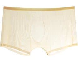 Transparante Heren Ondergoed Beige - Doorschijnend Boxershort - Mesh Onderbroek - Lingerie