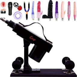 LoveVlijt - Seksmachine met Dildo en vele extra Opzetstukken - Complete Set - Sex Fuck Machine - Penetratie - Krachtige Seksmachine - Voor Mannen en Vrouwen - Discreet - Talloze Standjes - Fuck Machine - Neukmachine - Zwart — thumbnail 1