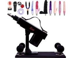 LoveVlijt - Seksmachine met Dildo en vele extra Opzetstukken - Complete Set - Sex Fuck Machine - Penetratie - Krachtige Seksmachine - Voor Mannen en Vrouwen - Discreet - Talloze Standjes - Fuck Machine - Neukmachine - Zwart