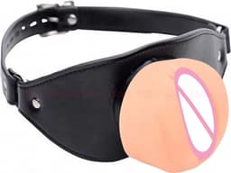 Verstelbare siliconen mond gag vagina - Realistische pussy face - Open Mond plug - Deepthroat - BDSM — thumbnail 5