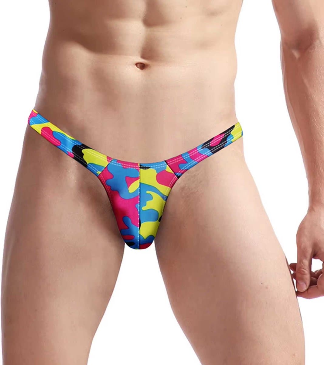 Lage Taille G-string heren - Gekleurde camouflage - One size XS tot en met L - Heren lingerie erotisch - Polyester — afbeelding 1