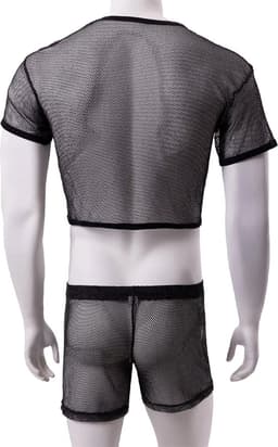 Transparante kleding set erotisch - Shirt en Short - Mannen - Sexy outfit - Clubwear - Lingerie — thumbnail 2