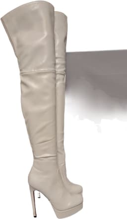 SHANGURETTI- EROTIC LAARS-WHITE-LEDERLOOK-HAK10CM-40 — thumbnail 1