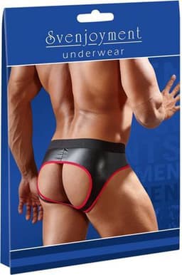 Slip Met Open Achterkant - Zwart/Rood — thumbnail 2