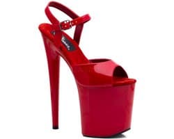 Pleaser - FLAMINGO-809 Sandaal met enkelband, Paaldans schoenen - Paaldans schoenen - 39 Shoes - Rood