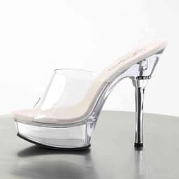 Pleaser - ALLURE601 Muiltjes met hak - US 13 - 44 Shoes - Transparant/Zilverkleurig — thumbnail 3