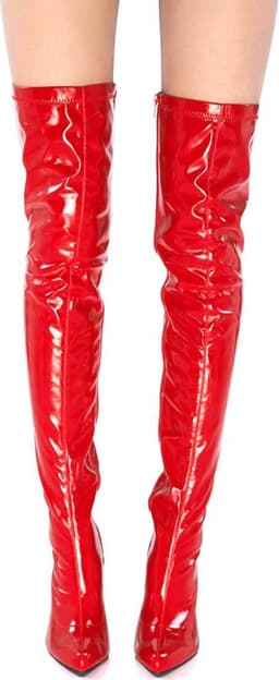 Soisbelle  Imitatie Lakleren Overknee Boot X301 Rood Maat 36 — thumbnail 2